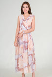 Sirene Maxi Dress - Cream Brown Floral