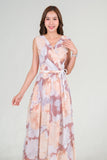 Sirene Maxi Dress - Cream Brown Floral