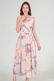 Sirene Maxi Dress - Cream Brown Floral