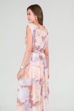 Sirene Maxi Dress - Cream Brown Floral