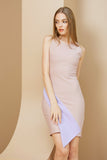 (Made to Order) Sophia Dress Beige/Lilac (จัดส่งภายใน 10-14 วัน)